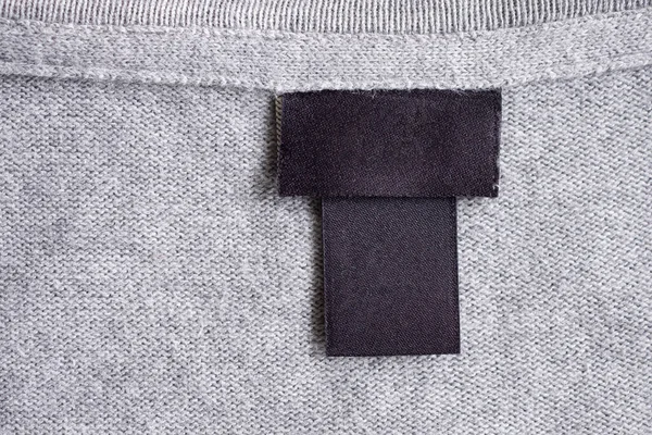 Blanco Zwarte Wasgoed Zorg Kleding Label Stof Textuur — Stockfoto