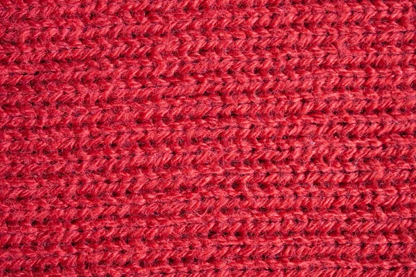 Textura Tejido Lana Punto Rojo Fondo — Foto de Stock