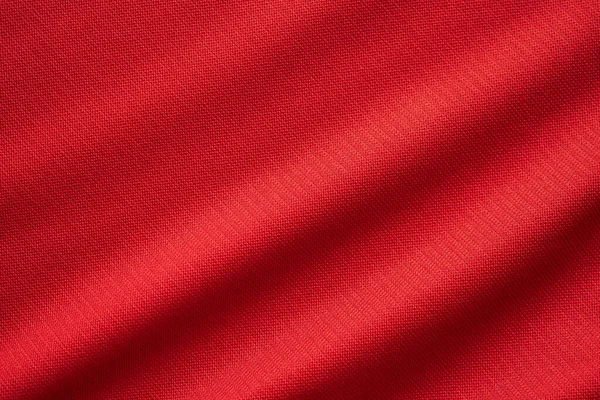 Red Sports Clothing Fabric Football Jersey Texture Close — Stock Photo, Image