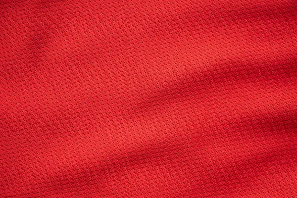 Red Sports Clothing Fabric Football Jersey Texture Close — Stock Photo, Image