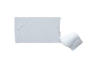 Yırtık kağıt etiketi beyaz arkaplanda izole edildi