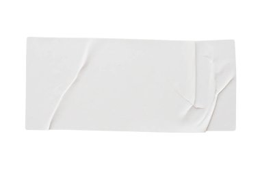 Kağıt etiketi beyaz arkaplanda izole edildi