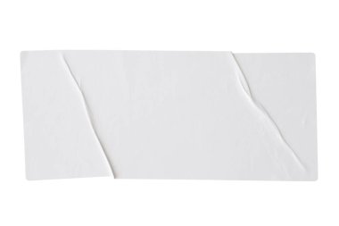 Kağıt etiketi beyaz arkaplanda izole edildi