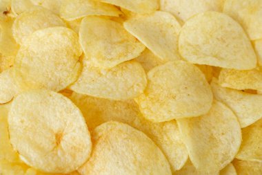 Çıtır patates cipsi çerez dokusu arka plan görünümü