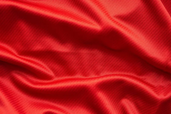 Червоний Спортивний Одяг Тканина Футбольна Майка Текстура Крупним Планом — стокове фото