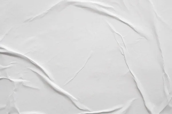 Blanco Witte Verschrompelde Gerimpelde Papier Poster Textuur Achtergrond — Stockfoto