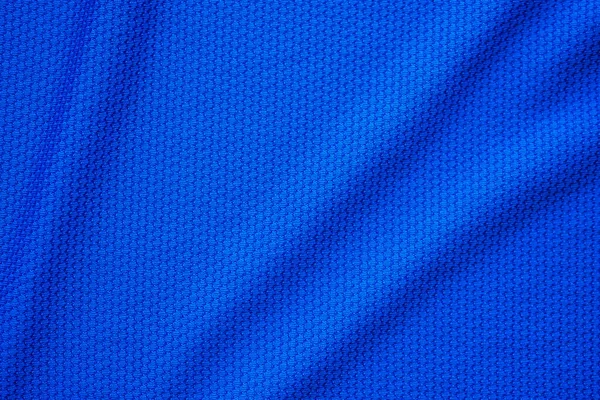 Jersey Fútbol Azul Ropa Tela Textura Deportes Desgaste Fondo Vista — Foto de Stock