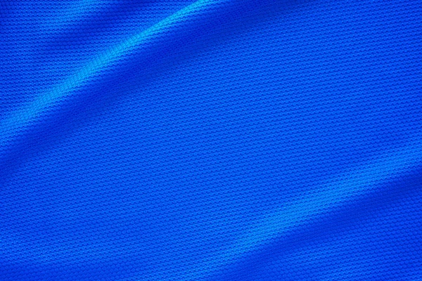 Синий Футбол Джерси Ткани Текстуры Спортивной Одежды Фон Закрыть Вид — стоковое фото