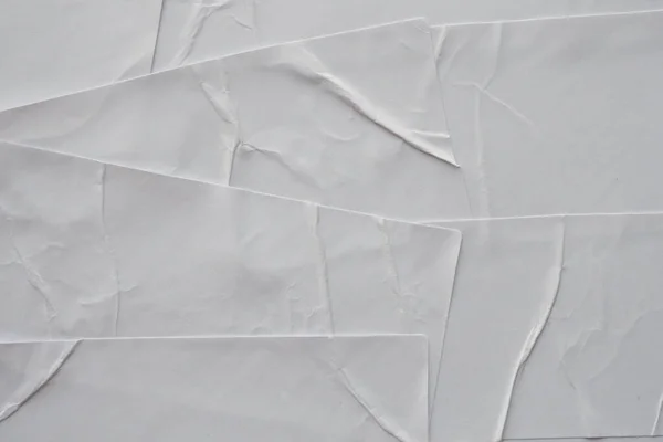 Prázdné Bílé Zmačkané Zmačkané Samolepky Papír Plakát Textury Pozadí — Stock fotografie