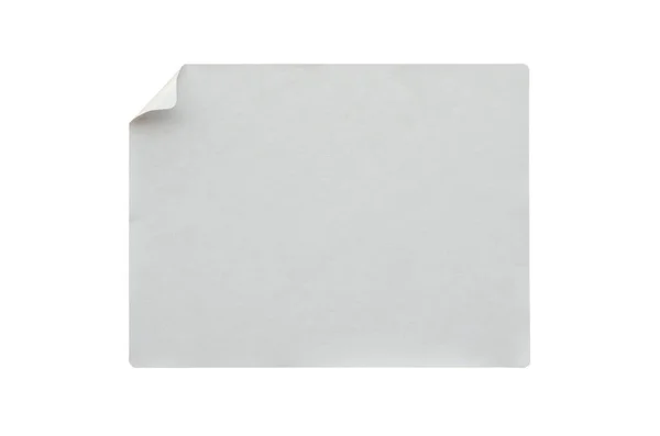 Etiqueta Adesiva Papel Isolada Fundo Branco — Fotografia de Stock