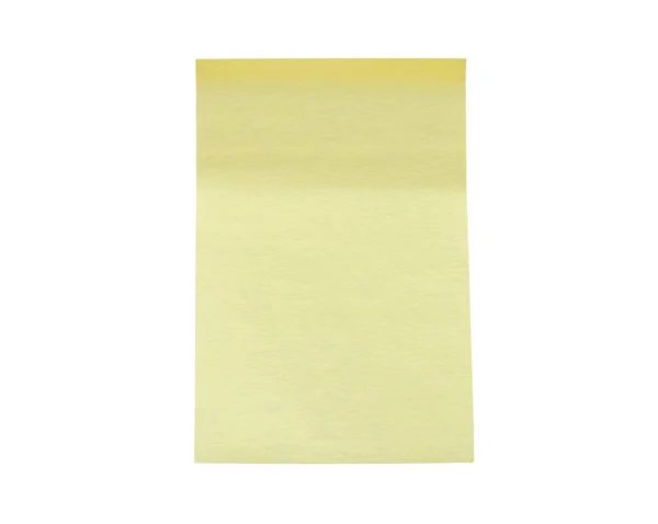 Yellow Post Note Paper Sticker Isolated White Background — Stock Photo, Image