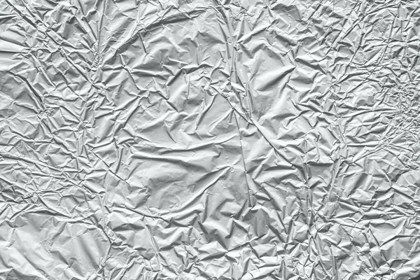 Glänzendes Metall Silber Graue Folie Zerknittert Textur Hintergrund — Stockfoto