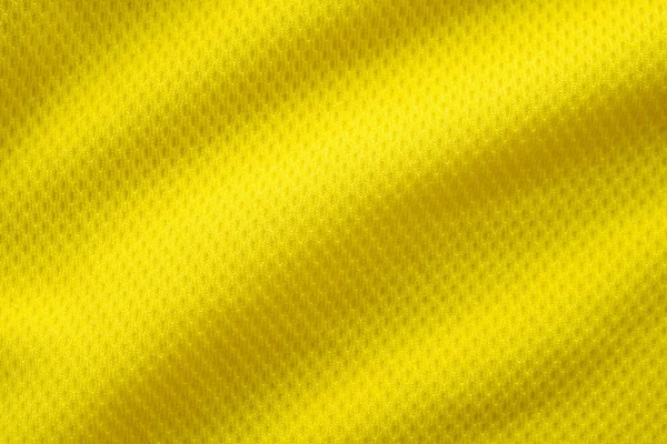 Žlutá Barva Fotbal Dres Oblečení Textura Sportovní Oblečení Pozadí Zblízka — Stock fotografie