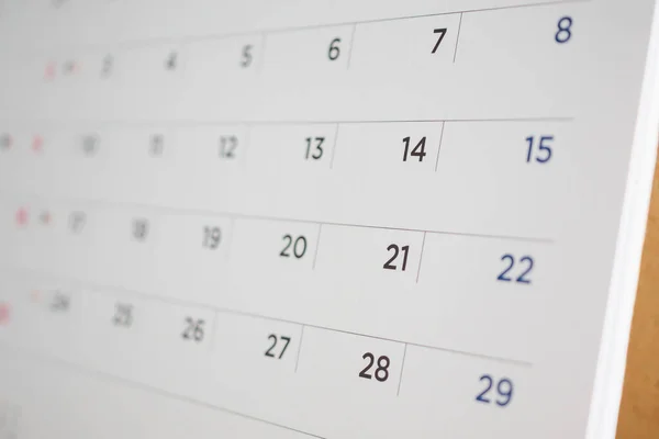Calendar Page Close — Stock Photo, Image