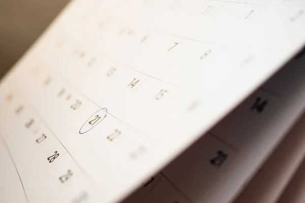 Абстрактна Сторінка Календаря Розмивання Перевертає Аркуш Крупним Планом — стокове фото