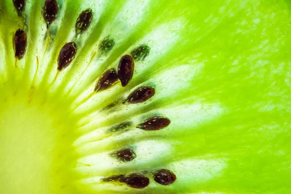 Fresh Kiwi Felii Fructe Closeup Macro Textura Fundal — Fotografie, imagine de stoc