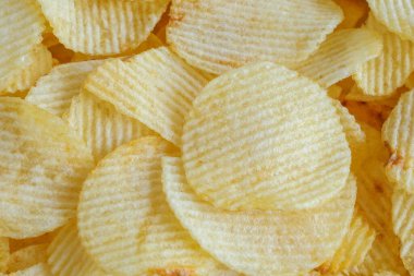 Çıtır patates cipsi çerez dokusu arka planı
