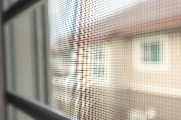 Moskitonetz Drahtgitter Hausfenster Schützt Vor Insekten — Stockfoto