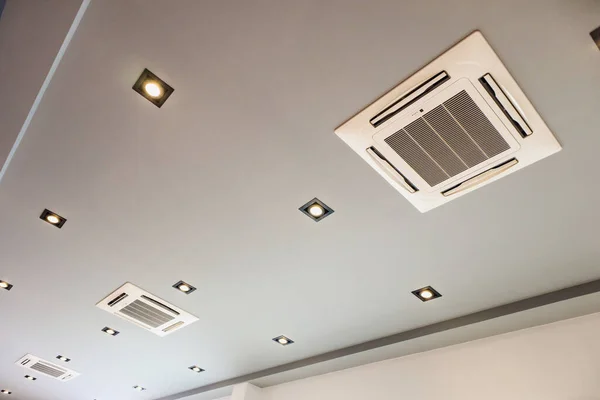 Modern Ceiling Mounted Cassette Type Air Conditioning System — Stock Photo, Image