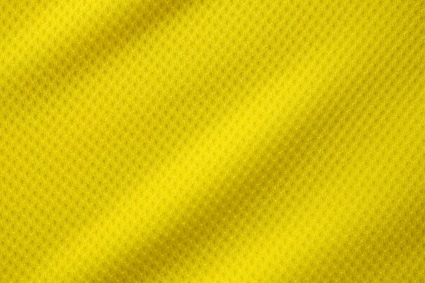 Gelbe Farbe Fußballtrikot Bekleidung Stoff Textur Sportbekleidung Hintergrund Nahaufnahme — Stockfoto