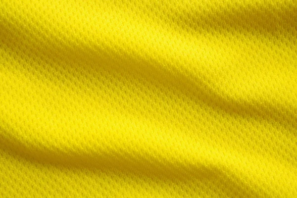 Cor Amarela Futebol Jersey Vestuário Tecido Textura Esportes Desgaste Fundo — Fotografia de Stock