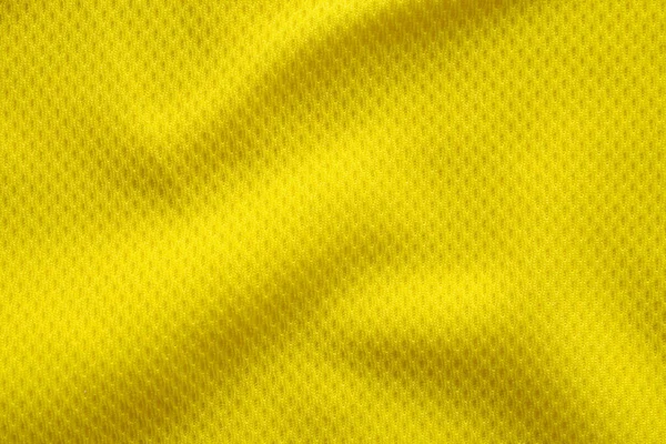 Cor Amarela Futebol Jersey Vestuário Tecido Textura Esportes Desgaste Fundo — Fotografia de Stock