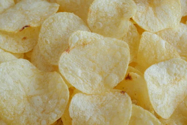 Batatas Fritas Crocante Snack Textura Fundo — Fotografia de Stock
