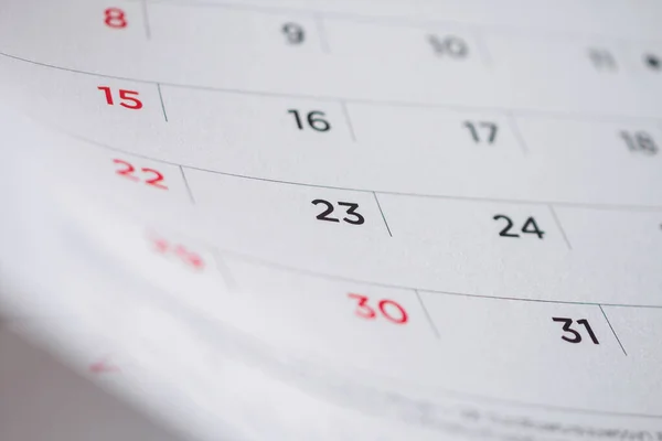 Calendar Page Flipping Sheet Close Background — Stock Photo, Image