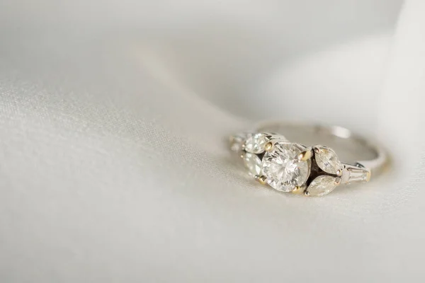 Biżuteria Pierścionek Diament Ślub Zbliżenie — Zdjęcie stockowe