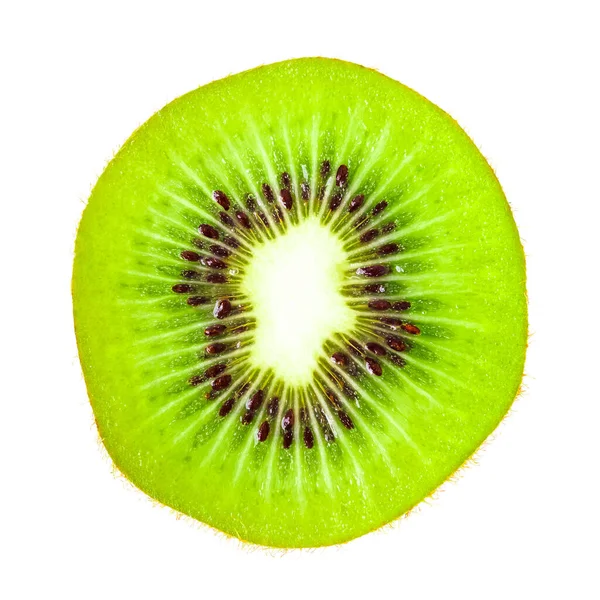 Fatia Frutas Kiwi Isolado Fundo Branco — Fotografia de Stock