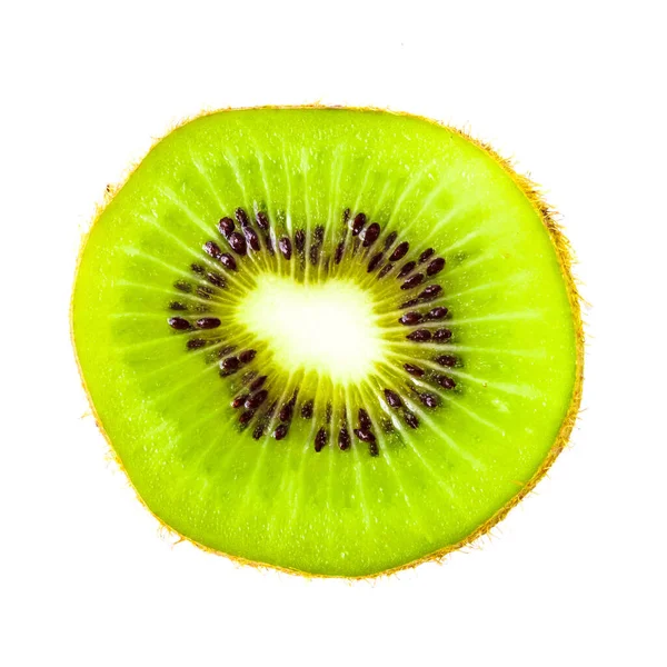 Rebanada Kiwi Aislado Sobre Fondo Blanco — Foto de Stock