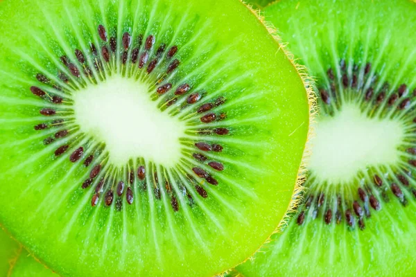 Świeże Owoce Kiwi Plastry Makro Zbliżenie Tło — Zdjęcie stockowe
