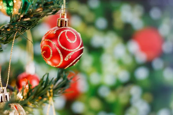 Albero Natale Con Ornamenti Sfondo — Foto Stock