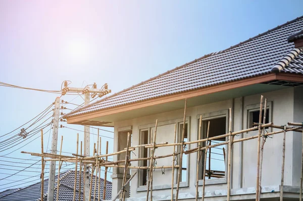 Bygga Modernt Hus Byggarbetsplatsen — Stockfoto