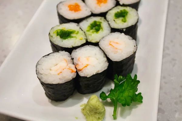 Sushi Gulung Piring — Stok Foto