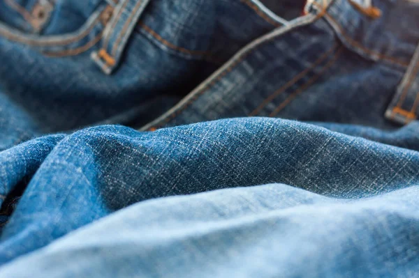 Gros Plan Sur Jeans Bleu Texture Blue Jeans — Photo