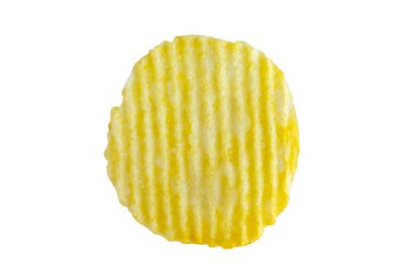 Patates cipsi beyaz arkaplanda izole edildi
