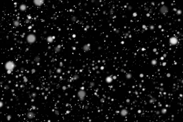 Nieve Cayendo Sobre Fondo Negro — Foto de Stock