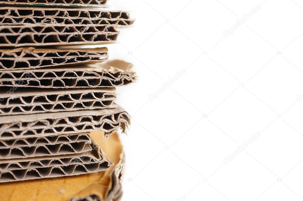 Cardboard stack isolated on white background