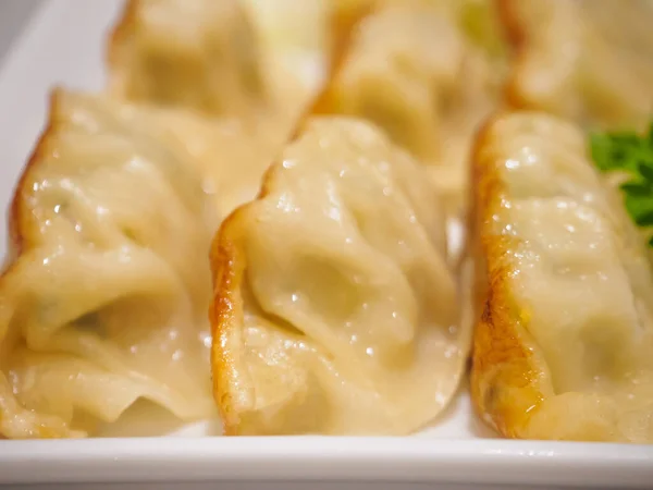 Gyoza Dumplings Vegetables Japanese Food — Stock Photo, Image