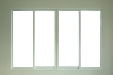 Çelik beyaz pencere çerçeve evin iç kısmı boya duvarında