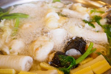 Sukiyaki shabu shabu yakın çekim