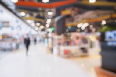 Alışveriş merkezi Bokeh ışığı ile soyut arkaplanı bulanıklaştırdı