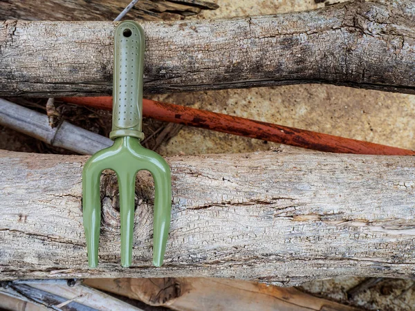 Herramientas Jardinería Sobre Fondo Madera — Foto de Stock