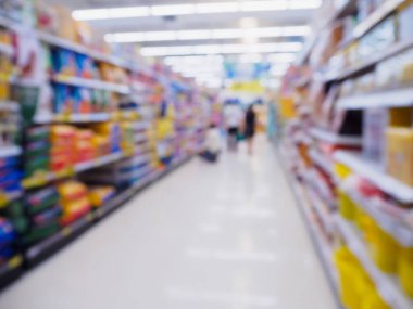 Soyut odaklanmış bulanık arkaplanı olan süpermarket