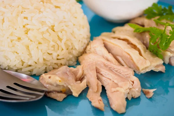 Khao Man Kai Chicken Rice Hainan Chicken — Stok Foto