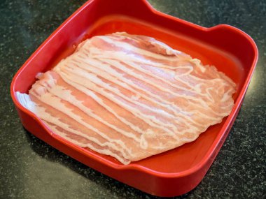 Taze domuz eti. Yakın plan. 