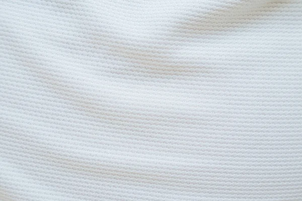 White Football Jersey Clothing Fabric Texture Sports Wear Background Close — Stock Photo, Image