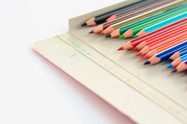 Lápices Color Sobre Papel Dibujo —  Fotos de Stock