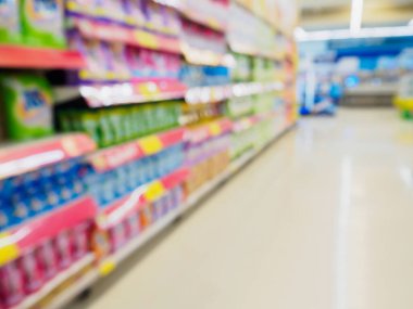 Soyut bulanık süpermarket rafları arka plan